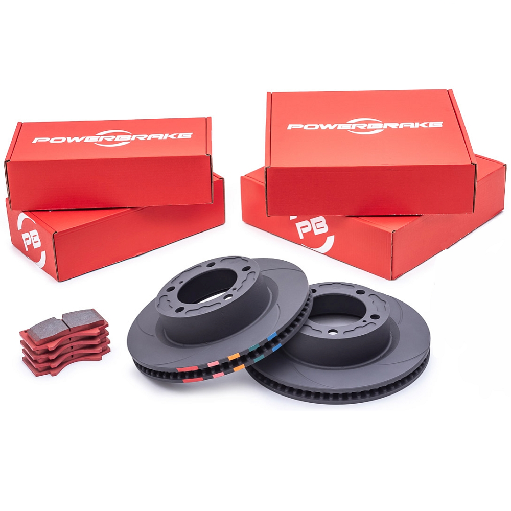 Powerbrake D-Line HP Rotor and Pad Kit, Rear | 2G Sequoia / 2G Tundra / Land Cruiser J200 / LX570 J200